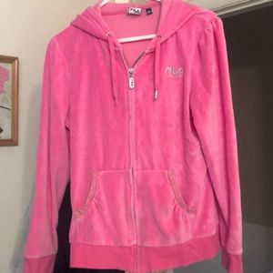 Velour zip sweatshirt